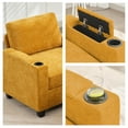 thumbnail image 4 of JUSTLET Accent Chair with Storage Ottoman, Upholstered Armchair Single Sofa with Storage Space for Living Room Home Bedroom Office Reading Room, Yellow, 4 of 8