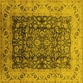 thumbnail image 1 of Ahgly Company Machine Washable Indoor Square Oriental Yellow Industrial Area Rugs, 7' Square, 1 of 4