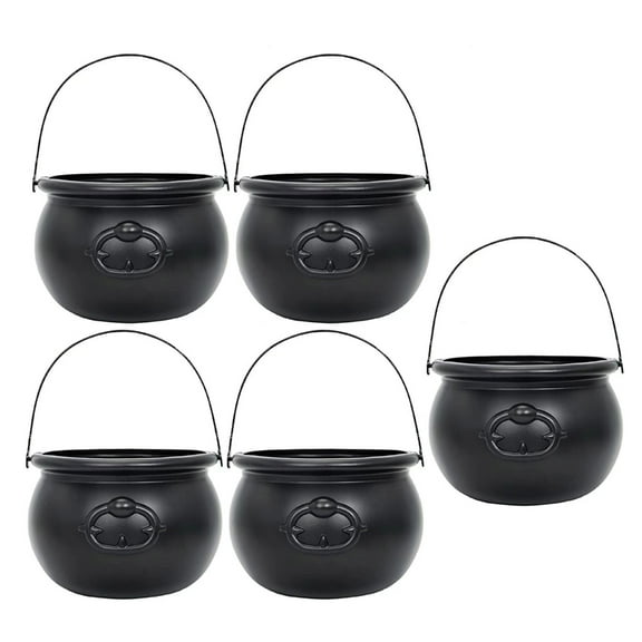 Yammee Black Party Bucket for Candies and Small Gifts Storage Halloween Witch Cauldron