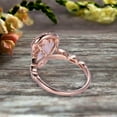thumbnail image 5 of Milgrain 8x5mm Pear Shape 1.75 Carat Pink Morganite Engagement Ring 10k Rose Gold Morganite Ring Wedding Ring Art deco Antique style, 5 of 5