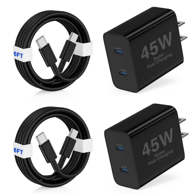 QZIIW 45W Dual Port USB-C Fast Charger with 6FT Cable photo 1