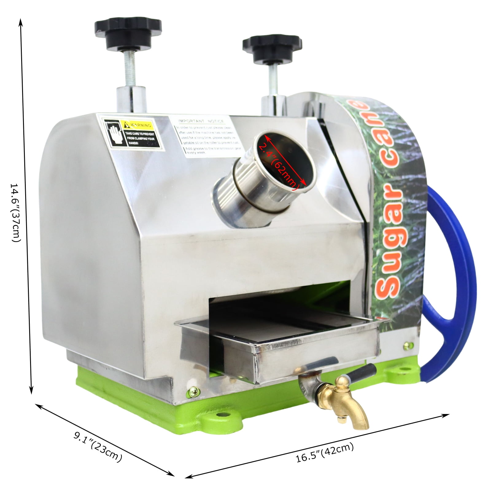 Efficient Manual Sugar Cane Juicer Machine 330LB/H Output Sugar Cane Juicer Press with 2 Peeling Knives
