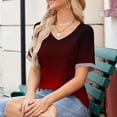thumbnail image 4 of Cute Xs Tops For Vacation For Women Womens Summer Tops Trendy 3/4 Sleeve Blouses For Women Business Casual 3/4 Sleeve White V Neck T Shirts Women Fitted, 4 of 6