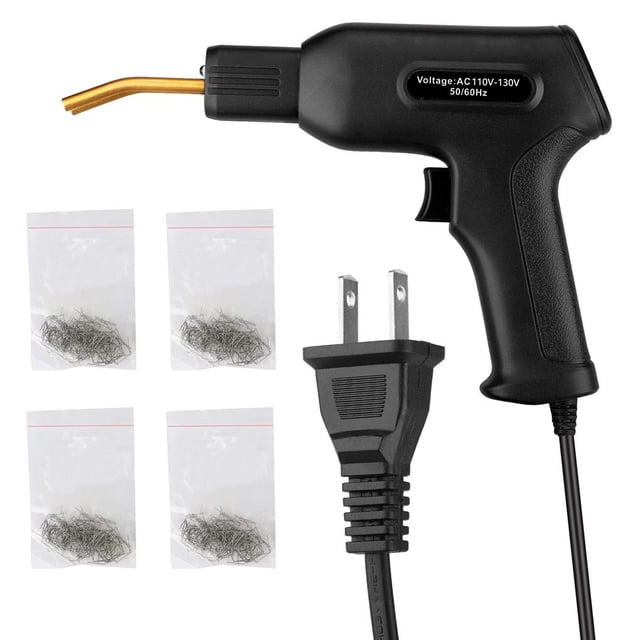 Eigraketly 201pcs Herramienta de soldadura de plástico Negro de mano multifuncional con 200 Varias grapas Máquina grapadora en caliente Herramienta de Herramientas y ferretería No. 4 Eigraketly TO005471-04
