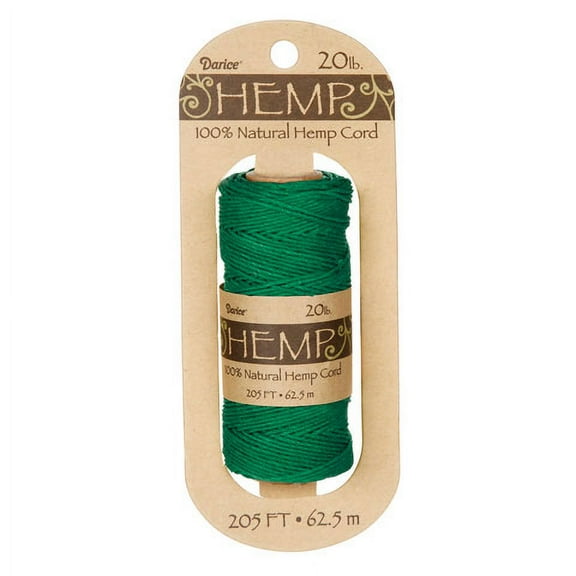Hemp Cord: 20lb Weight, Green, 205 feet