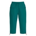 thumbnail image 6 of AHTJRT Cargo Capri Pants for Women Waterproof Drawstrings Elastic Waist Pants with Adjustable Cuffs Multiple Pockets Hiking Running Trousers Green S, 6 of 6