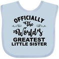 thumbnail image 3 of Inktastic Officially the World's Greatest Little Sister Girls Baby Bib, 3 of 4