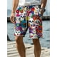 thumbnail image 2 of Bañador con estampado 3D de calavera y flores para hombre, estilo hawaiano, con cintura elástica y cordón, para vacaciones y playa, 2024, 2 of 4