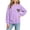 Purple, variant on Fall Hoodless Sweatshirts for Girl Loose Leopard Heart Printed Long Sleeve Crew Neck Solid Color Fashion Casual Pullover Tops Blue 12-13 Years