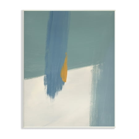 Stupell Industries Abstract Blue Green Brush Strokes On Off-White, 10 x 15, Designed by Bronwyn Baker