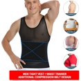 thumbnail image 3 of VASLANDA Men Body Shaper Slimming Vest Compression Shirts Tummy Control Tank Top Belly Slimmer Underwear, 3 of 7