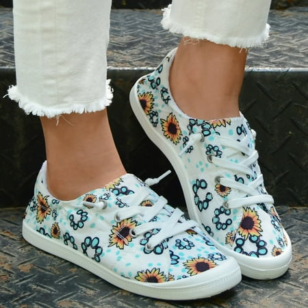 

FZM Women shoes Ladies Maple Leaf Pumpkin Pattern Slip On Casual Shoes Low Top Shoes Soft Sole Massage Flat Sneakers Fashion Casual