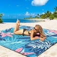 thumbnail image 4 of Manta de playa WIWIGO impermeable a prueba de arena de 180 x 200 cm para 2 a 8 adultos, 4 of 6