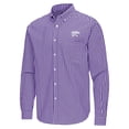 thumbnail image 2 of Men's Antigua Purple Kansas State Wildcats Ellis Woven Tri-Blend Long Sleeve Button-Down Shirt, 2 of 3