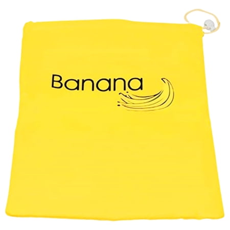 1 Pc Banana Reusable Canvas Storage Bag with Drawstring Multipurpose Fridge Fruit Bag Food Preserver Bag Produce Saver Pouch for Fruits & Vegetables 10.24x14.17 Inch Yellow