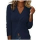 thumbnail image 2 of HongQid Women Fall Tops V-Neck Sweater Knit Wrap Tops for Women Slim Fit Pullover, 2 of 3