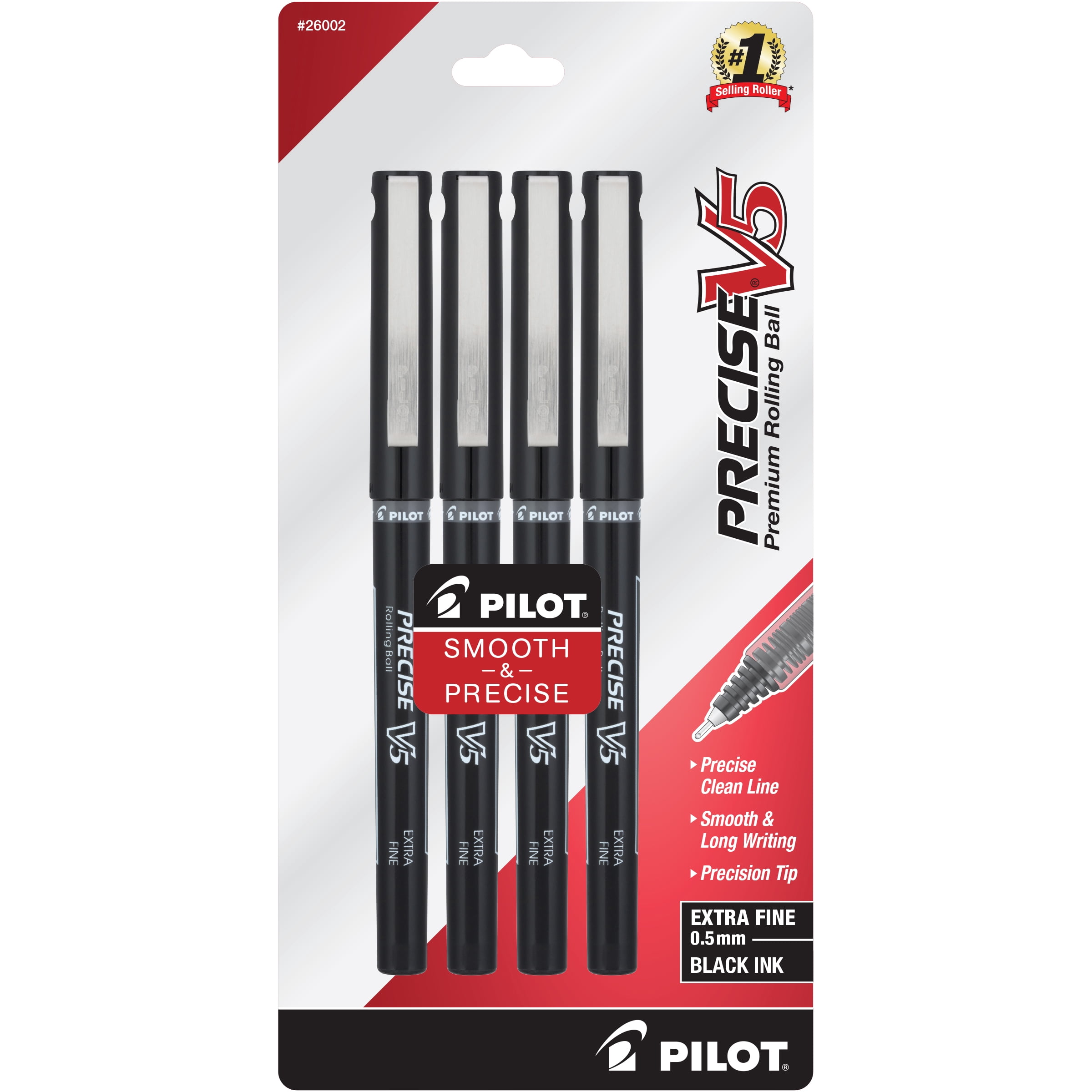 Pilot G2 Retractable Gel Ink Pens, Assorted Point Sizes, Assorted Colors, 5 Count