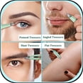 thumbnail image 4 of MORGLES Eyebrow Tweezers Kit, 8 Pcs Stainless Steel Precision Brow Shaping Set with Scissors, Razor, Brush & Travel Case, Green, 4 of 7