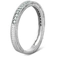 thumbnail image 3 of Pompeii Diamond Wedding Ring 1/5ctw Womens Stackable Diamond Band 10k White Gold (G/H,I1), 3 of 4