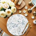 thumbnail image 2 of Round Placemats Blue Leaves 15 inch Set of 6 Table Mats for Dining Table Spring Leaf Plant Heat Resistant Non-Slip Kitchen & Home Decorative Place Mat Set, 2 of 8