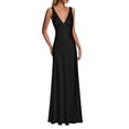 thumbnail image 2 of ChaoHeng Summer Dresses for Women 2026 Maxi for Solid V Neck Sleeveless Mid Waist Flowy Long Casual Black S, 2 of 5