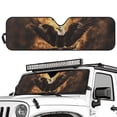 thumbnail image 2 of Yuyamidu Fire Eagle Windshield Sunshade Brown Car Sun Shade Heat Shield Sun Visor Mat for 1997-2017 Jeep Wrangler Rubicon Sahara TJ JK JKU 2/4 Doors, 2 of 7