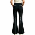 thumbnail image 4 of School Uniform for Girls High Elastic Slim Fit Striped Print Flared Trousers Breathable Back-To-School Girls' Pants 5-6 Years, 4 of 4