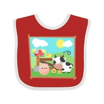 Inktastic Farm Animals with Cow, Chick and Pig Boys or Girls Baby Bib