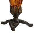thumbnail image 3 of Hand Blown Mercury Glass Lily Lamp with Leaf Base - Amber 14700G, 3 of 3