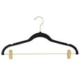 thumbnail image 3 of Simplify 6 Pack Velvet Hangers with Clips in Black, 3 of 4