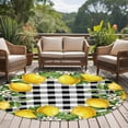 thumbnail image 4 of Summer Lemons Round Area Rug 6Ft Washable Circle Rugs for Bathroom Office, Fruits White Flowers Farmhouse Plaid Non-Slip Carpet Floor Mats Indoor Outdoor Carpet Runner Aesthetic Home Decor, 4 of 8