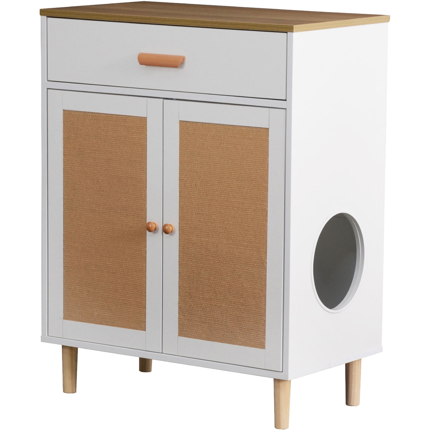 Critter Sitters Litter Box Enclosure Side Table in White