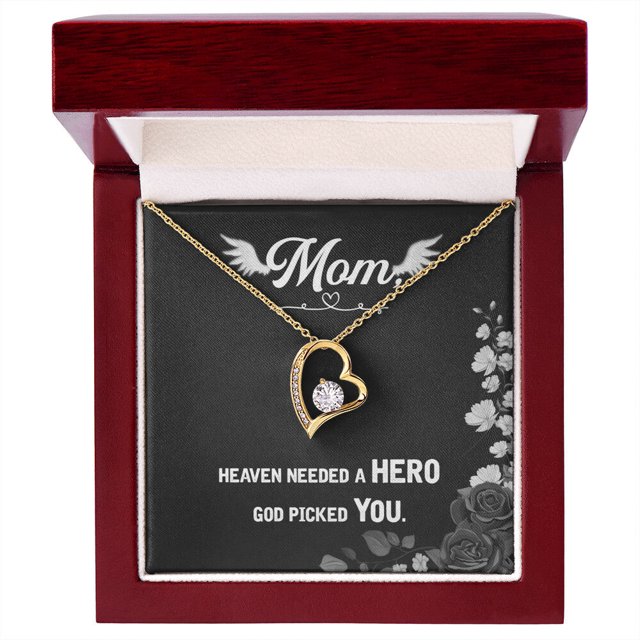To Mom Remember Message Heaven Needed a Hero Forever Collier avec Carte Message