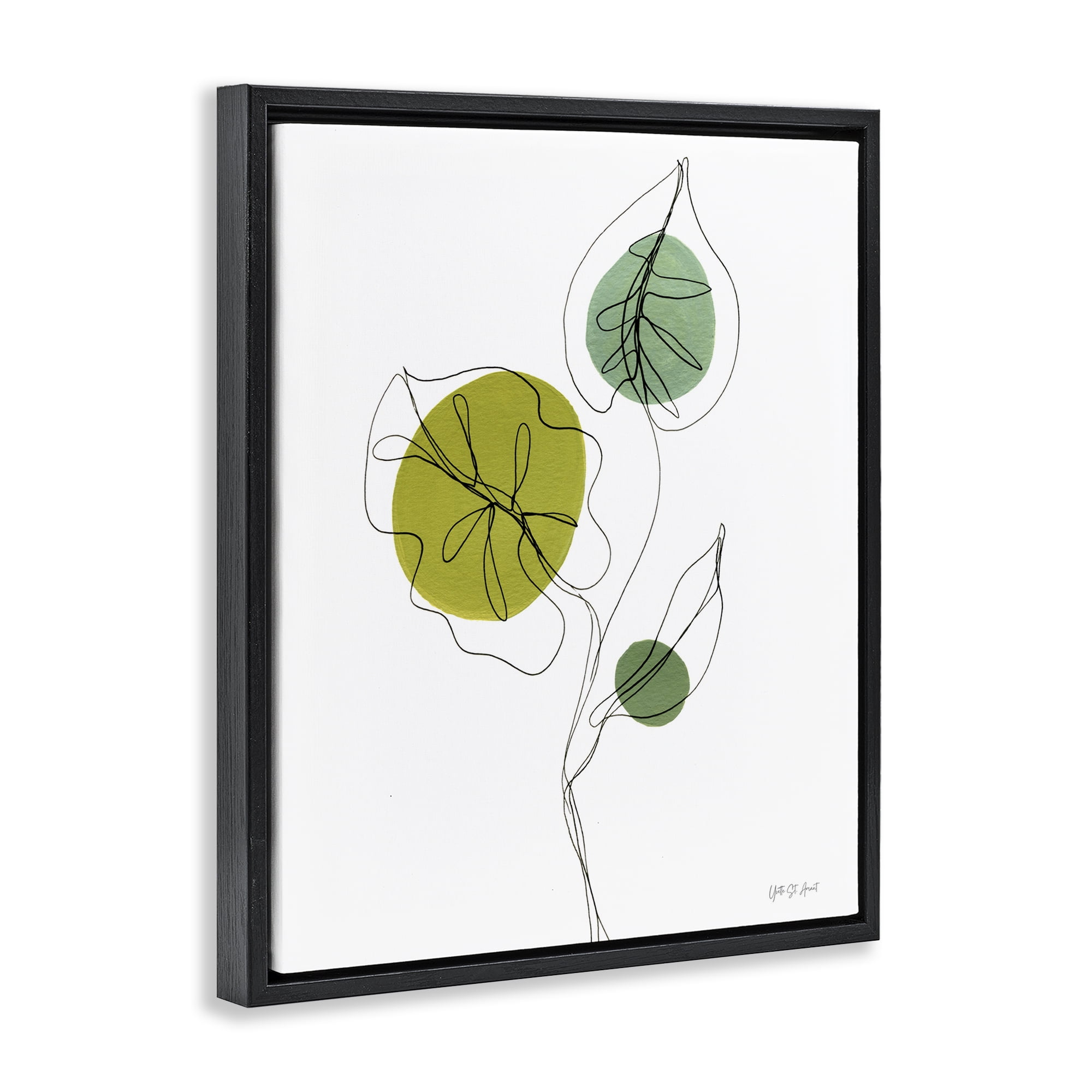 Stupell Industries Leafy Garden Delight Botanical & Floral Painting Black Floater Framed Art Print Wall Art, 25 x 31