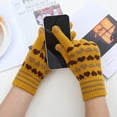 thumbnail image 1 of Women Can Enable Screen Gloves Warm Stretch Knitted Gloves Mittens Winter Keep Warm Knitting Heart Printing Golves Students Outdoor Riding Hiking Mittens, 1 of 4