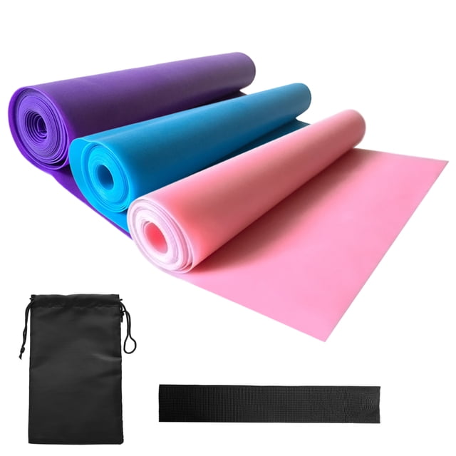3 Bandas de Resistencia Profesionales + Anclaje para Puerta - Ideal para Ejercicio y Rehabilitación (Rosa, Azul, Morado) con Bolsa de Almacenamiento