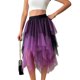 thumbnail image 1 of Falda de Alta Cintura Elástica de las Mujeres Falda Asimétrica en Capas de Cintura Alta con Diseño de Gradiente, Tela Suave Transpirable Midi Casual para el Verano, 1 of 8
