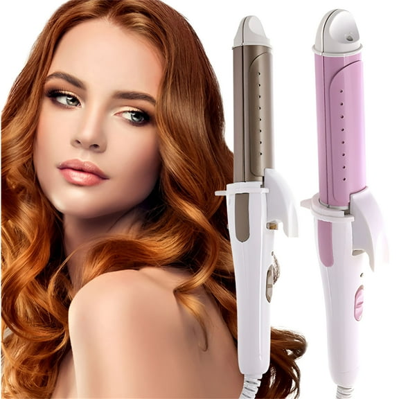 HIBIBUD Dual Purpose Curling and Straightening Hair Straightener Hair Curler Household Electric Clip Curling Rod 2 In 1 Electric Hair Clip
