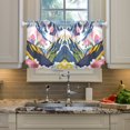 thumbnail image 2 of Yayeee Kitchen Curtains Tier Pair Light Filtering 27"x36" Rod Pocket Short Cafe Window Panel, Abstract Mountain, 2 of 7