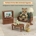 thumbnail image 5 of OLEOCA Family Deluxe Dollhouse Living Room Set — Sofa & Two Armchairs, Coffee Table, TV Stand, Fireplace, Floor Lamp, Plant & Tea Set — Dollhouse Furniture & Accessories for Ages 3+, 5 of 7