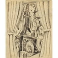 thumbnail image 3 of Robert Delaunay 15x18 Black Modern Framed Museum Art Print Titled - The Curtain Tower (1910), 3 of 5
