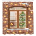 thumbnail image 3 of Ambesonne Christmas Shower Curtain, View Through a Window, 69"Wx70"L, Multicolor, 3 of 3