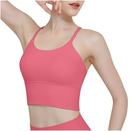 ATOYSOY Women s Seamless Tank Tops Sports Bra Everyday Bra Camisoles Push Up Underwear Breathable Clearance Comfort Bra Yoga Running Activewear Thin Lightly Wireless Hot Pink M