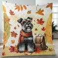 thumbnail image 4 of Welcome Fall Schnauzer Enjoys School Time Autumn Fall Leaves Quilt Blanket Miniature Schnauzer Dog Lover Cozy Comforter Throw Blanket - 02013, 4 of 5