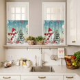 thumbnail image 4 of Kitchen Window Curtains Valance and Tier Set, Christmas Tree Snowman Rod Pocket Tier Curtain Valance Set, Winter Snowflakes Corals Light Filtering Cafe Curtains for Bedroom Living Room, 4 of 9