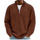 thumbnail image 1 of Ceisia Mens Lightweight Waffle Shirts Trendy Long-Sleeve Quarter-Zip Pullover Sweatshirt Mock Neck Brown L Gift, 1 of 6