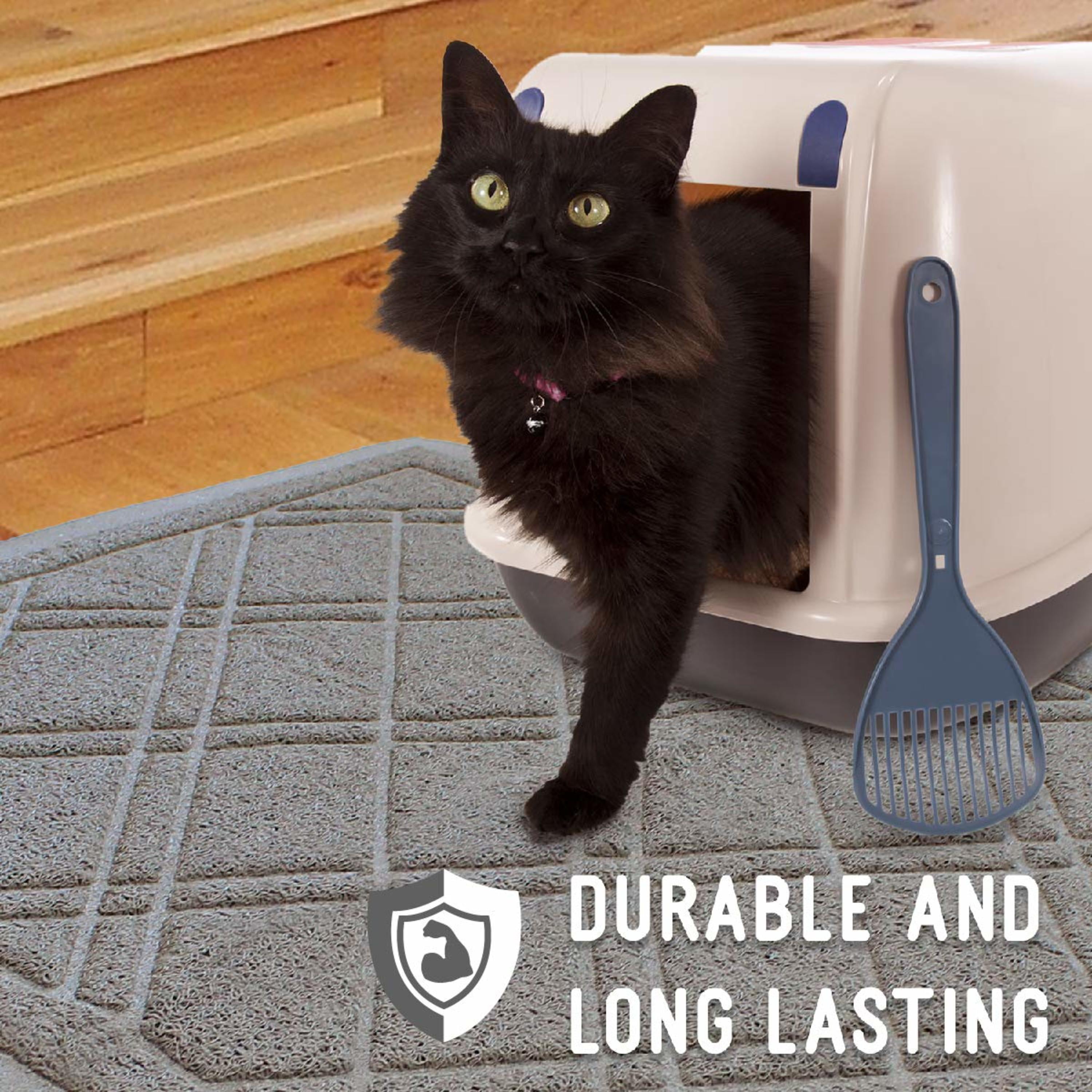 Downtown Pet Supply Non Slip and Washable Cat Litter Mat 35" x 42", Grey