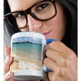 thumbnail image 2 of 3dRose, Beach at Boat Yard Beach Resort, located next to Bayshore Carlisle Bay in Bridgetown., 11oz Two-Tone Blue Mug, 2 of 7