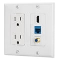 thumbnail image 2 of Toma de Corriente IBL-15A 1 Puerto HDMI 1 Ethernet Cat6 Placa de Pared Blanco, 2 of 2