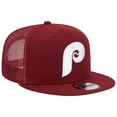 thumbnail image 3 of Men's New Era Burgundy Philadelphia Phillies Cooperstown Collection Team Color Trucker 9FIFTY Snapback Hat, 3 of 6
